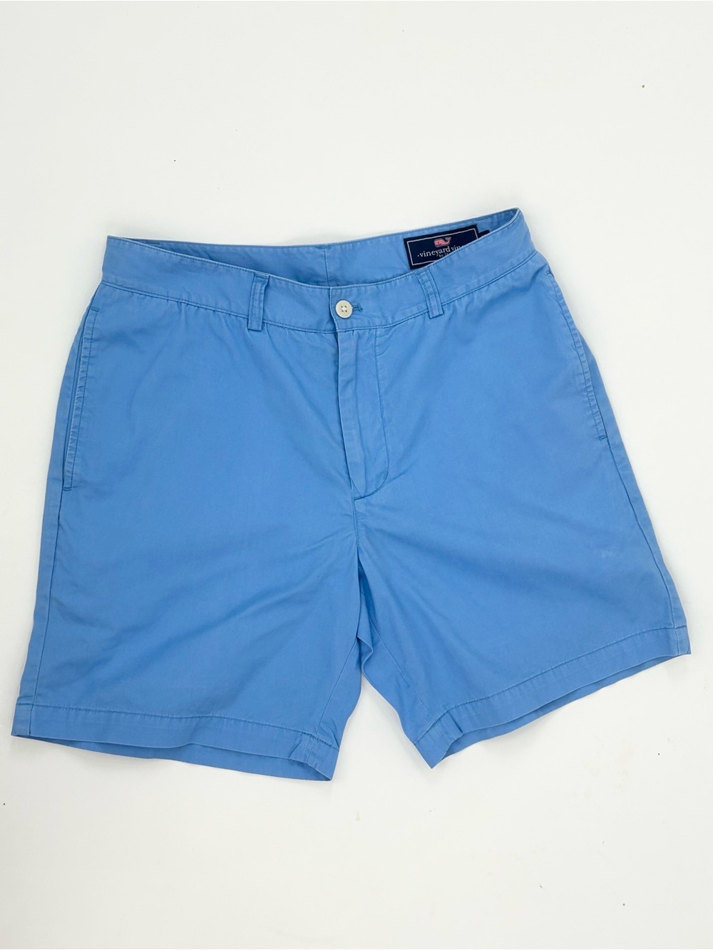 Vineyard Vines Men’s Blue Cotton Twill Chino Shorts Flat Front Size 34